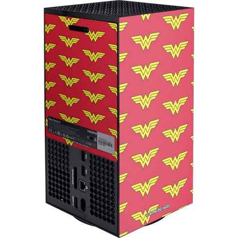 DC Comics Wonder Woman Logo Pattern XBox Series X Digital Edition Console Skin